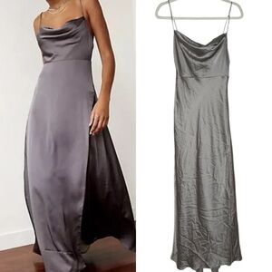 FAME and PARTNERS Rosabel Satin Maxi Dress